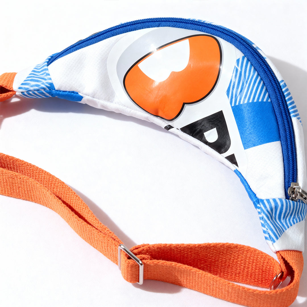 Upcycled Puma Jersey Crossbody Banana Bag