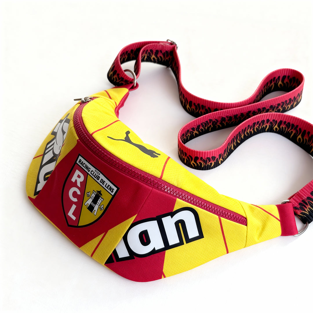 Upcycled Puma Jersey Crossbody Banana Bag