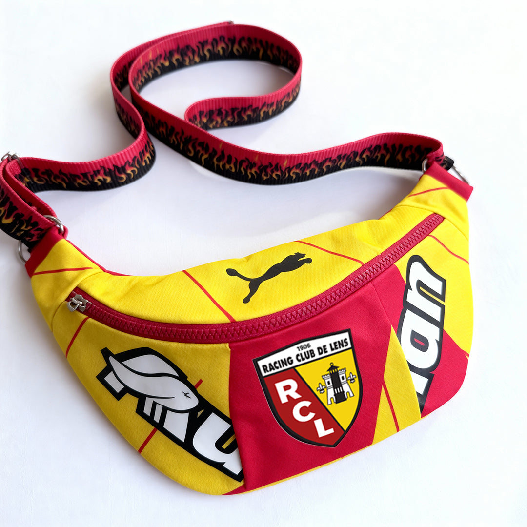 Upcycled Puma Jersey Crossbody Banana Bag