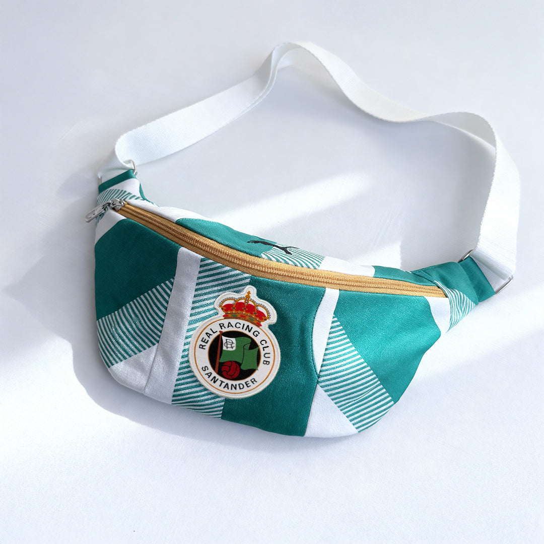 Upcycled Puma Jersey Crossbody Banana Bag