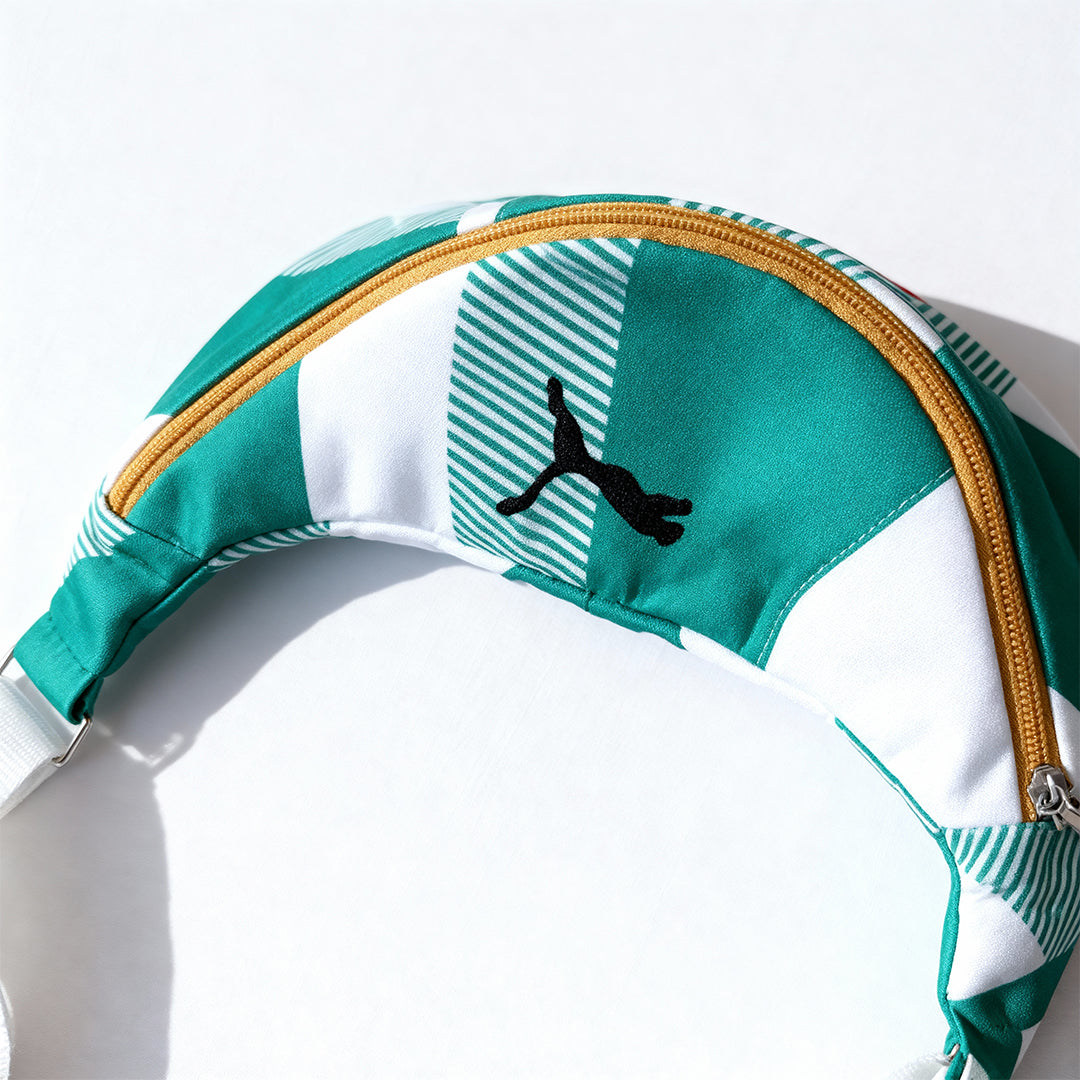 Upcycled Puma Jersey Crossbody Banana Bag