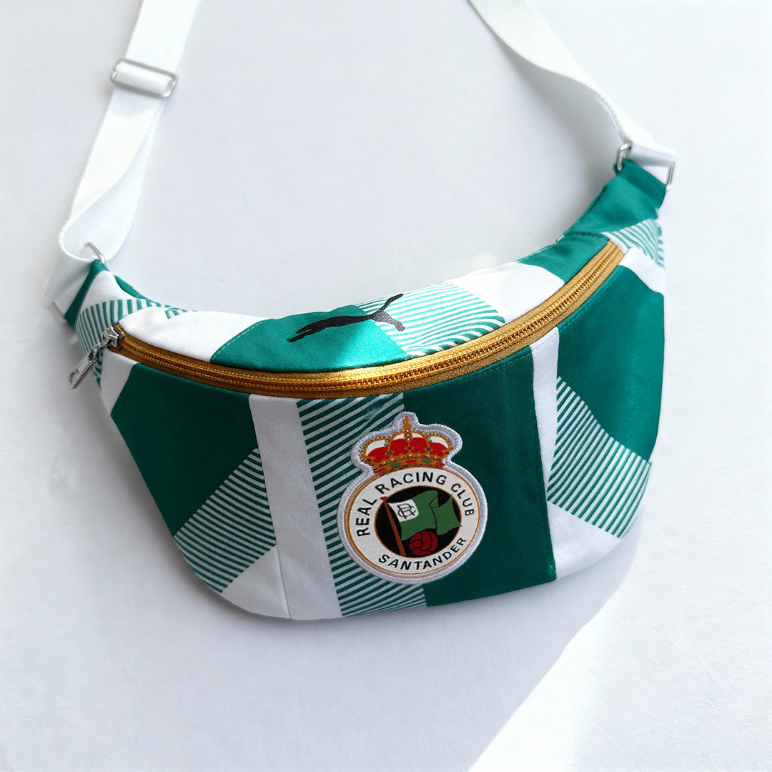 Upcycled Puma Jersey Crossbody Banana Bag