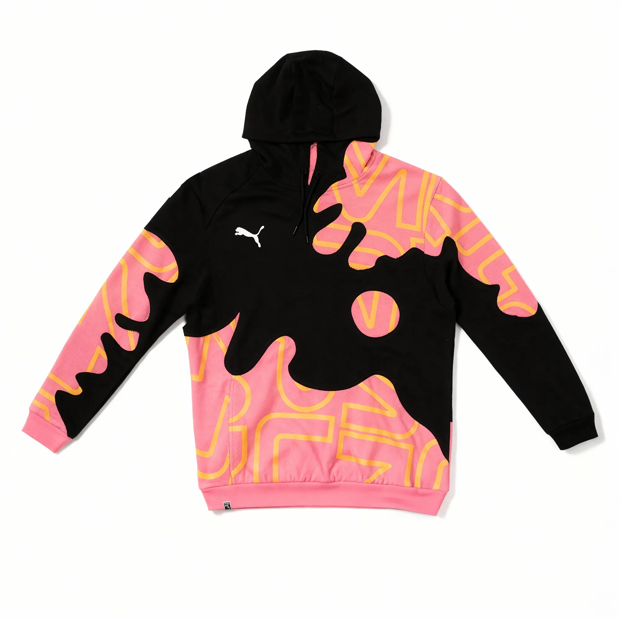 Upcycled Pink-Black Rework Hoodie